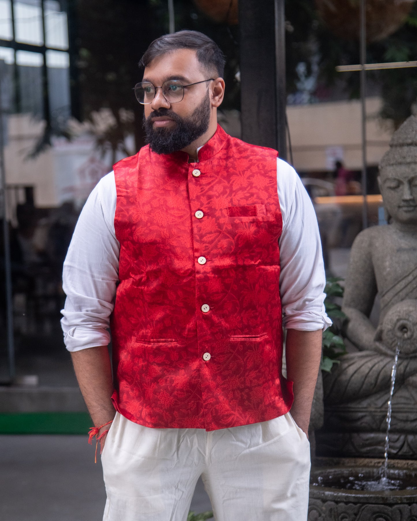 MASHRU RED MODI JACKET