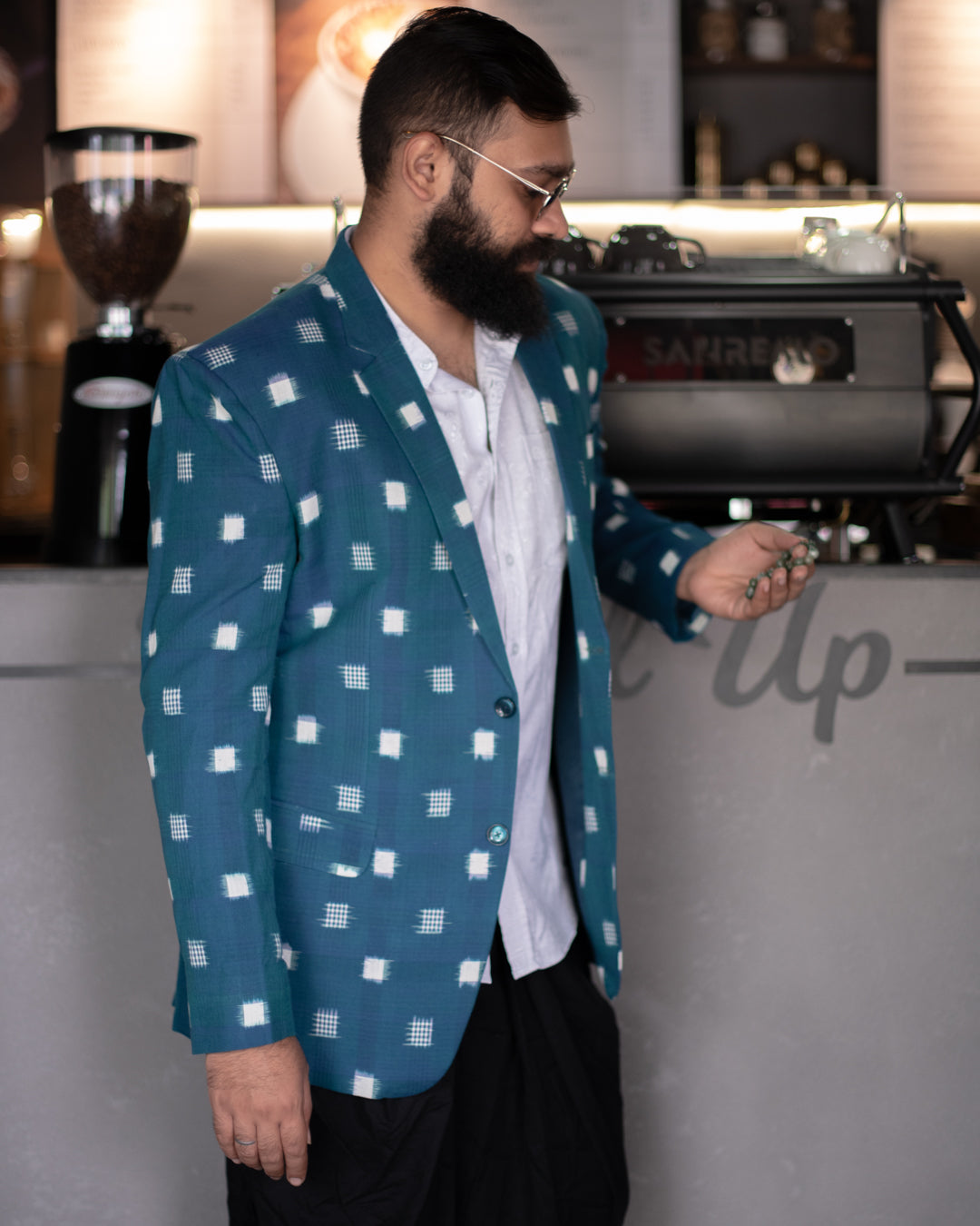 TURQUOISE IKKAT BLAZER