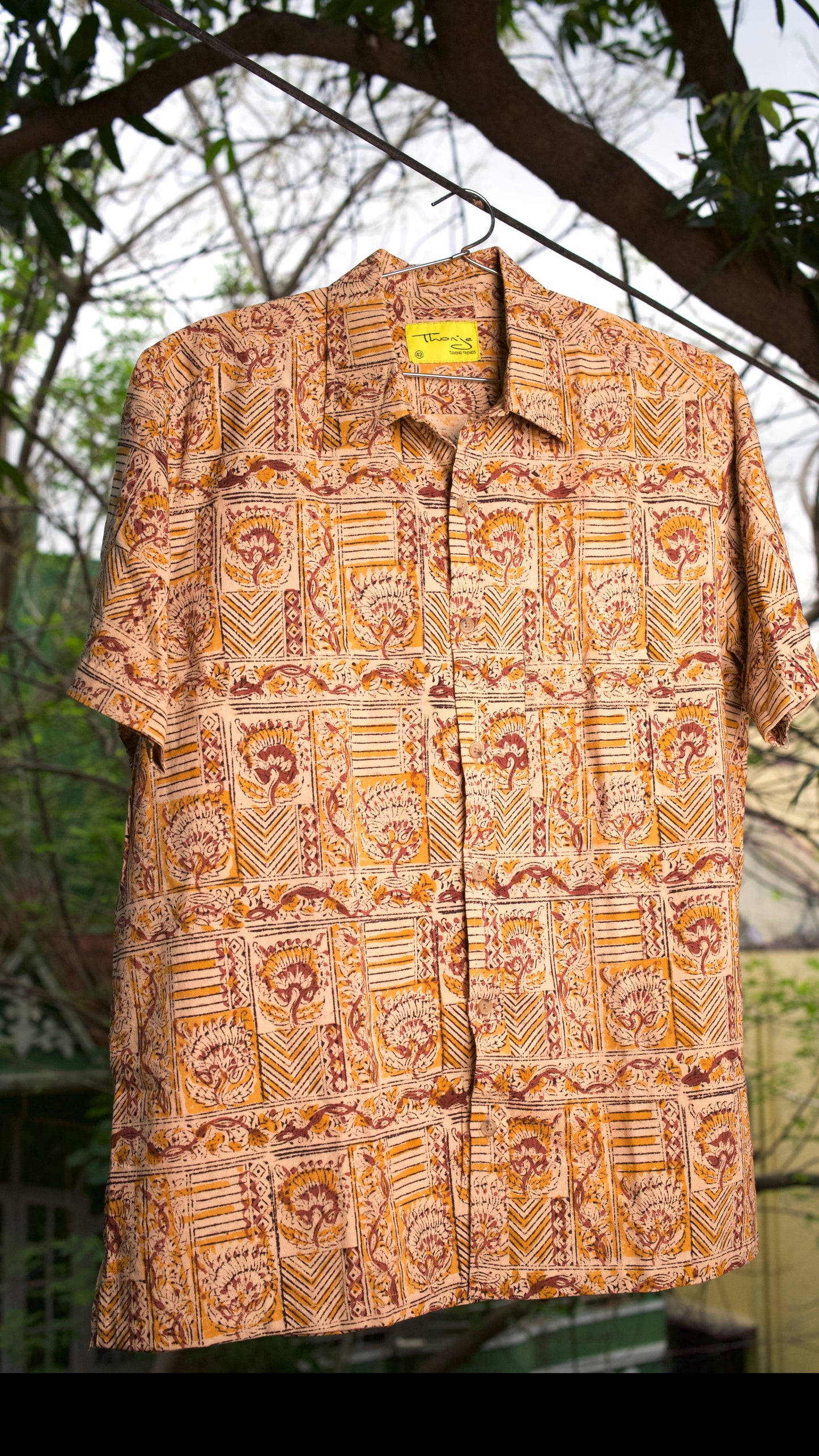 AJRAKH HENNA FLORAL SHIRT