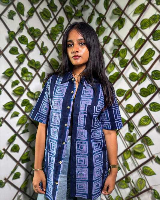 SHIBORI LAVENDER SQUARE SHIRT