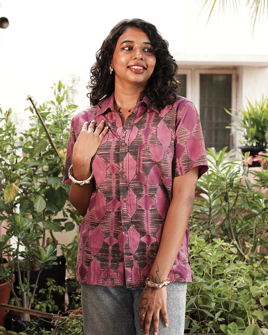 AJRAKH HENNA FLORAL SHIRT
