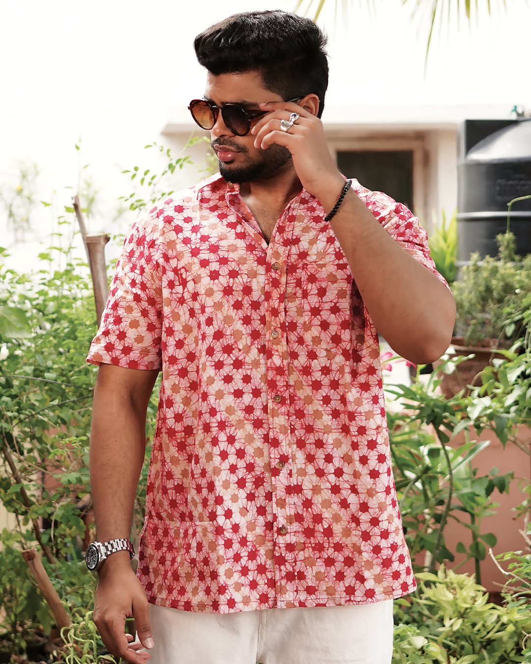 AJRAKH HENNA FLORAL SHIRT