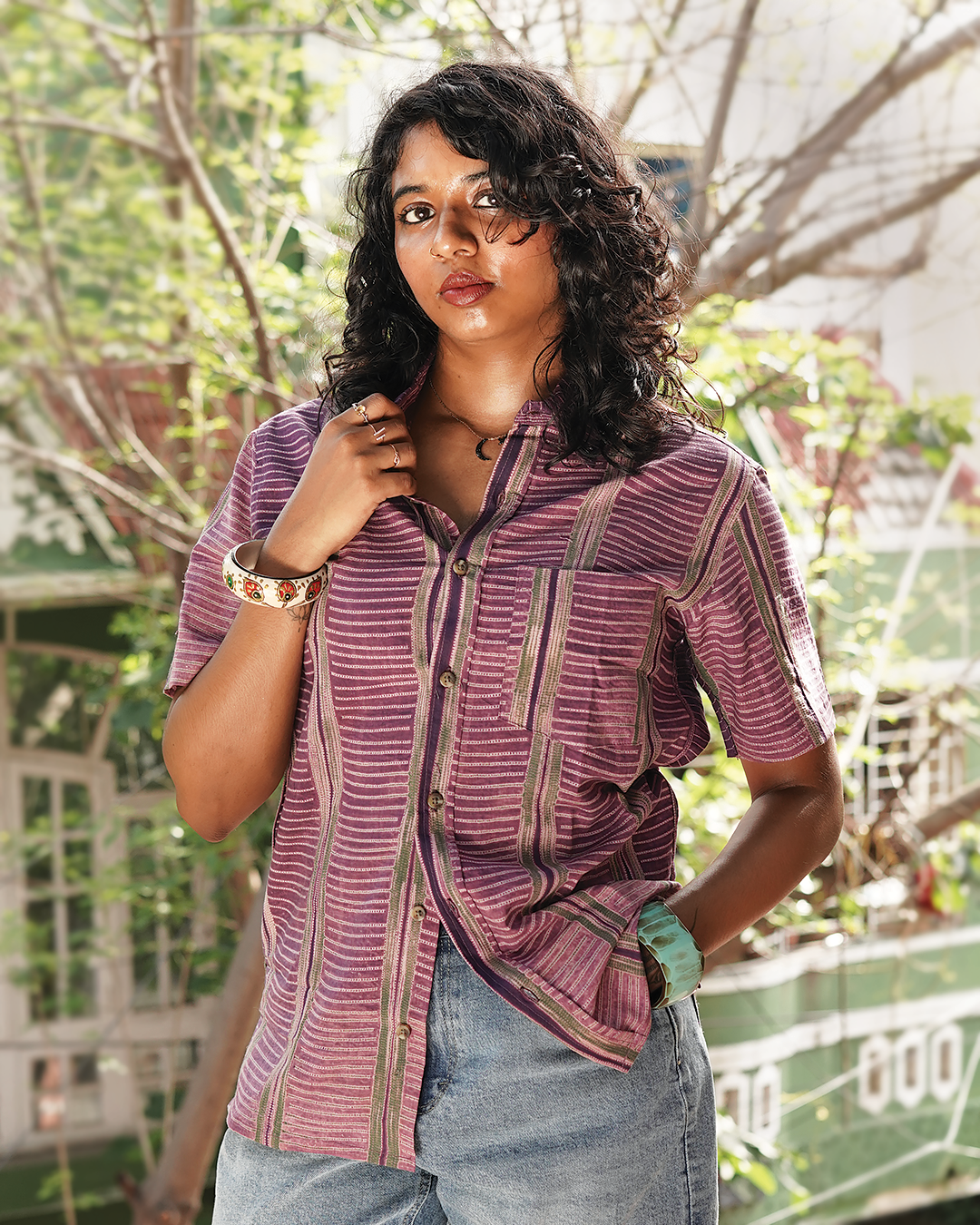 AJRAKH HENNA FLORAL SHIRT