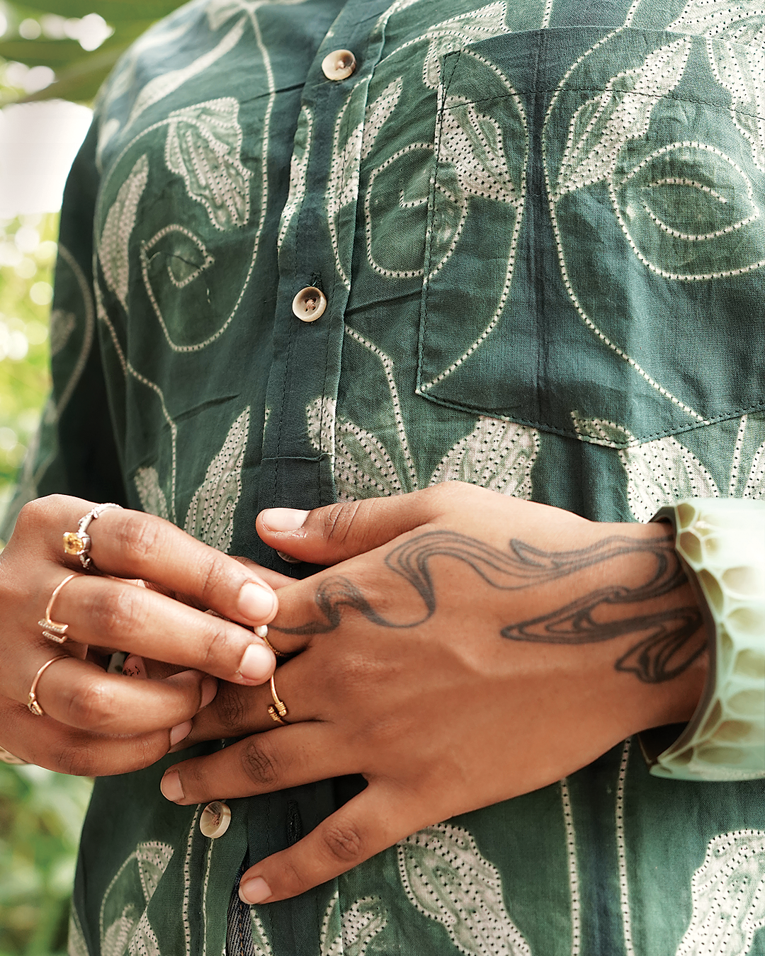 AJRAKH HENNA FLORAL SHIRT