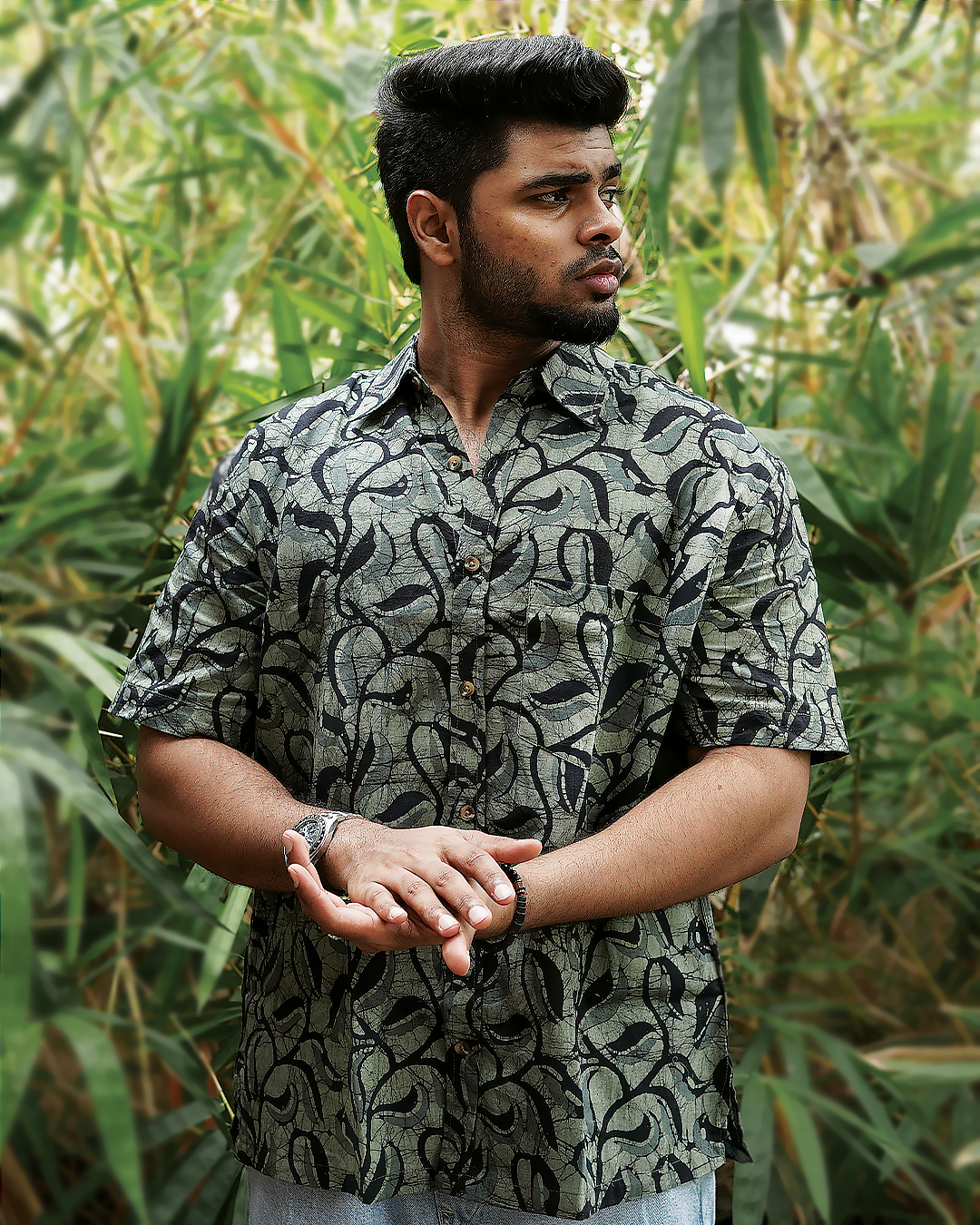 BATIK INDIGO ABSTRACT SHIRT