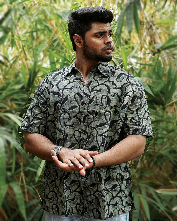 BATIK INDIGO ABSTRACT SHIRT