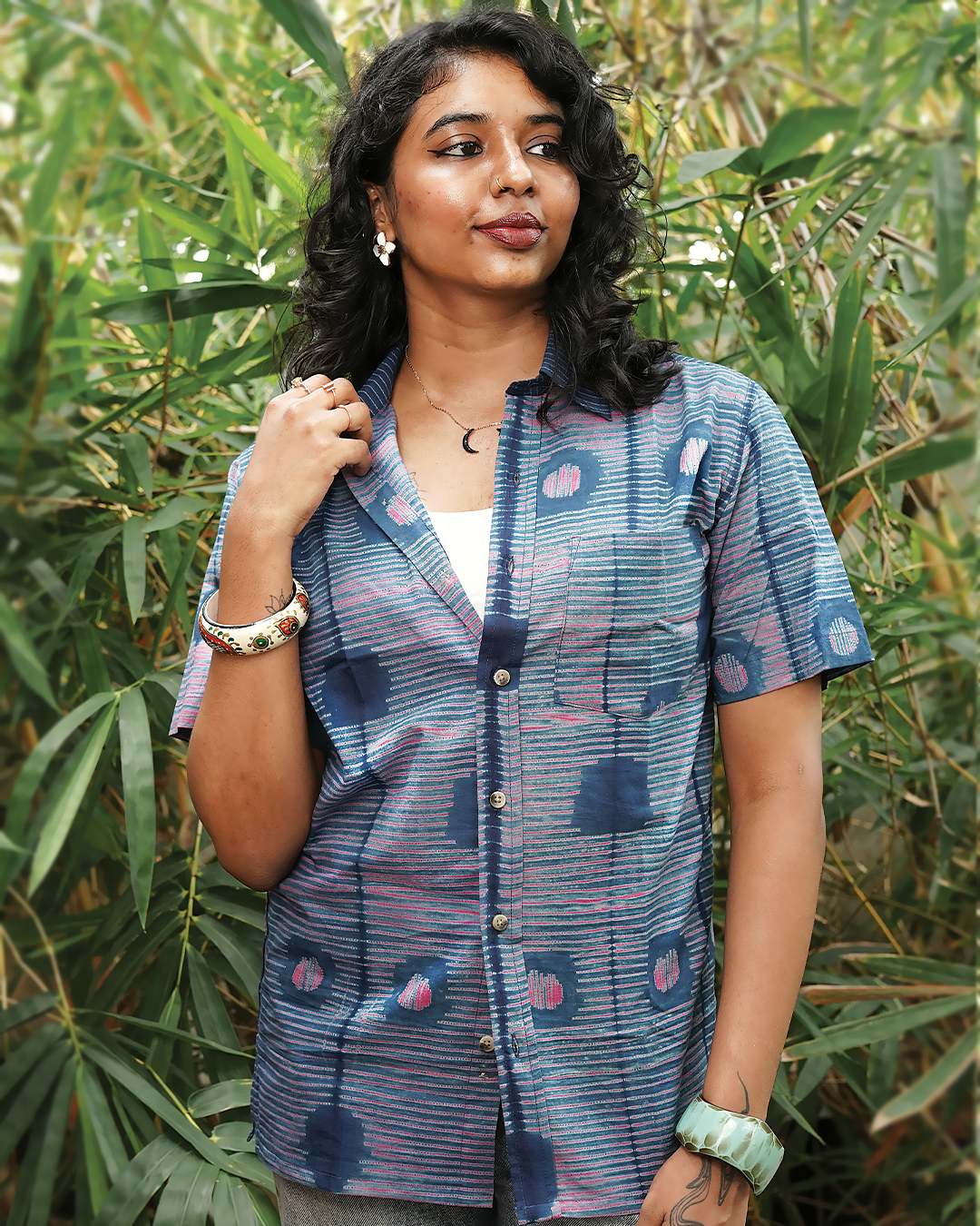 AJRAKH HENNA FLORAL SHIRT