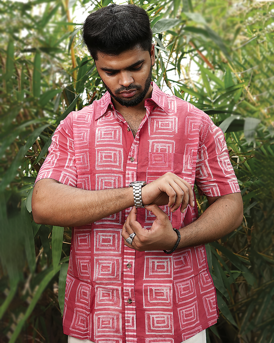 AJRAKH HENNA FLORAL SHIRT