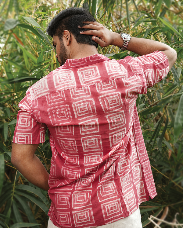 SHIBORI PINK SQUARE SHIRT