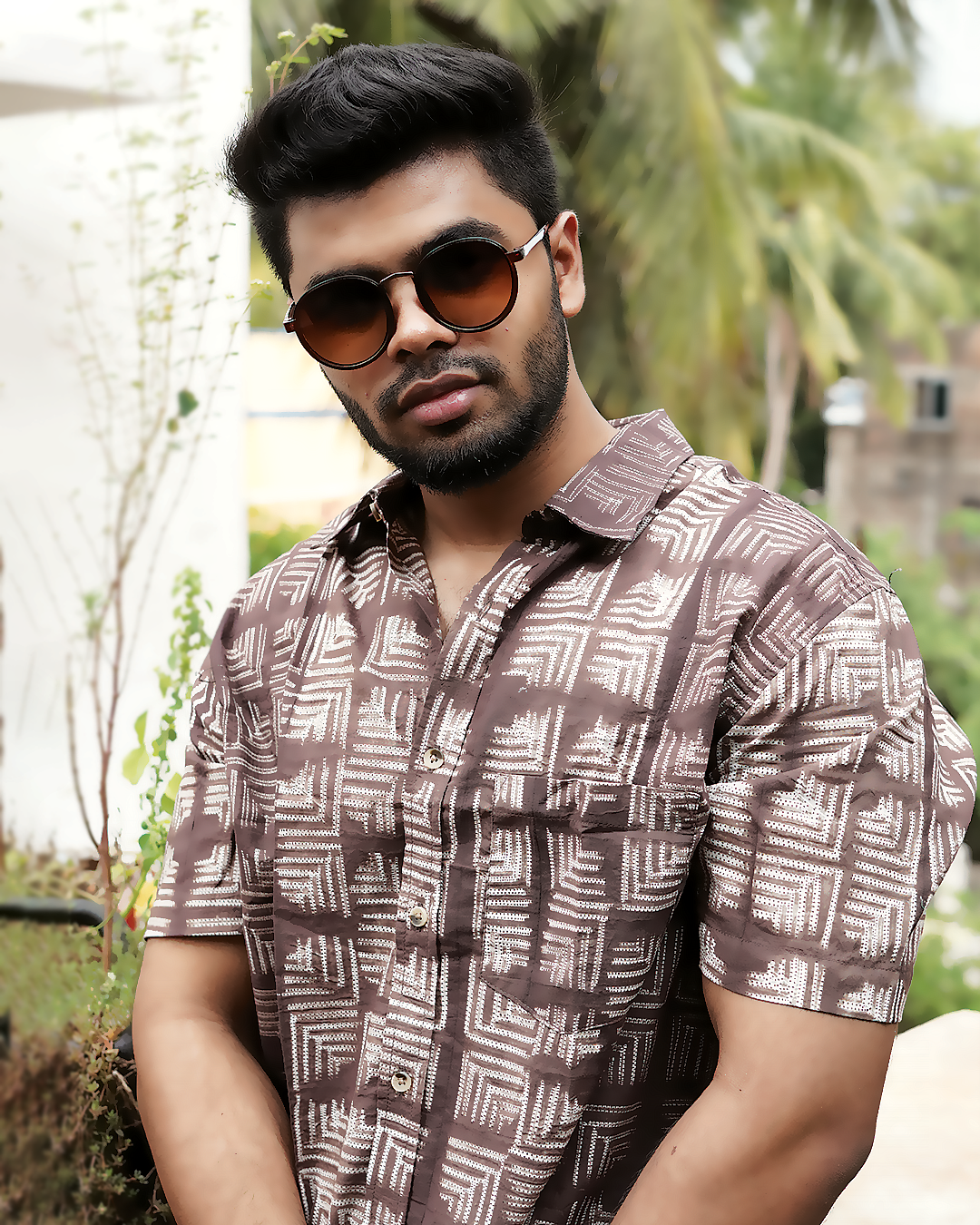 AJRAKH HENNA FLORAL SHIRT