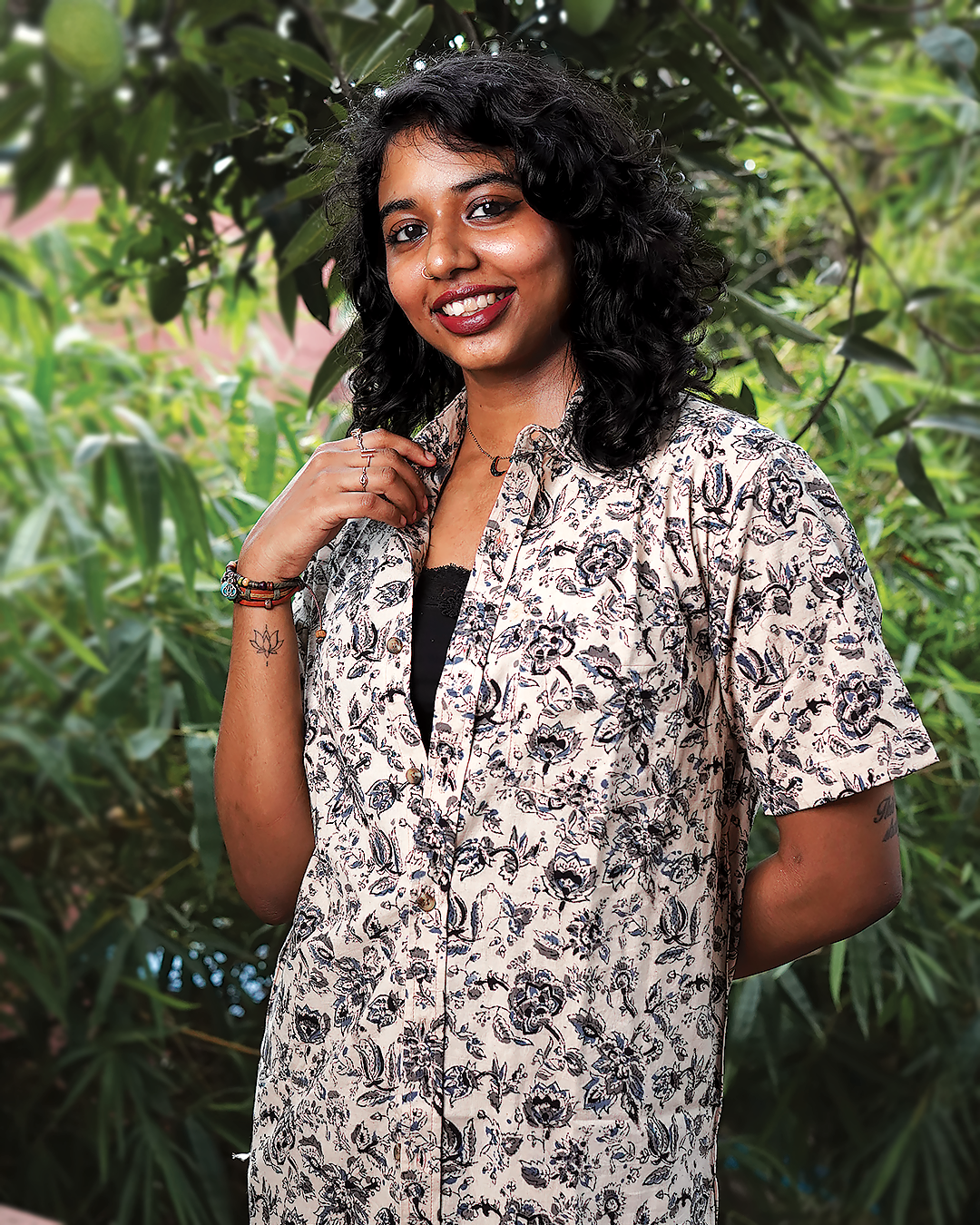 AJRAKH HENNA FLORAL SHIRT