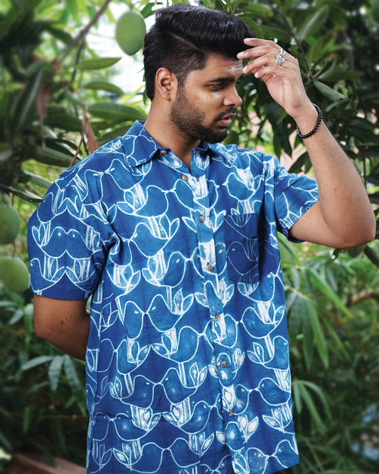 SHIBORI INDIGO CHIDIYA SHIRT