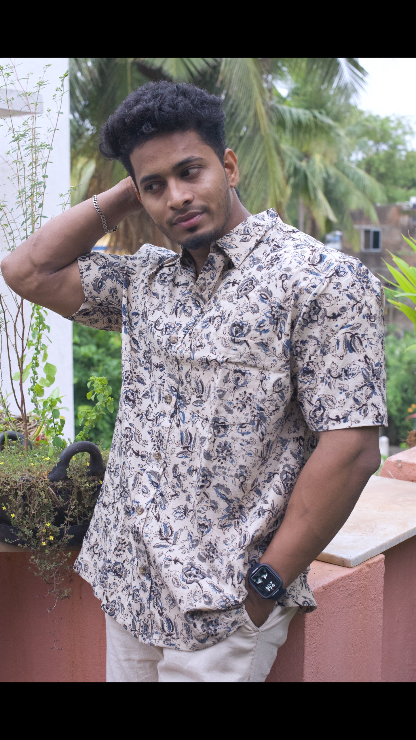 AJRAKH HENNA FLORAL SHIRT