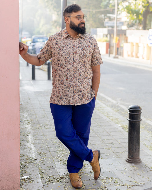 KALAMKARI OLIVE GREEN FLORAL SHIRT