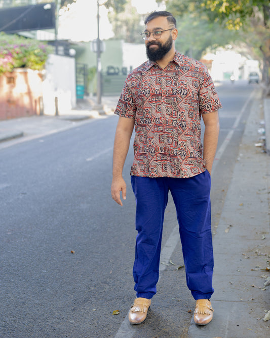 KALAMKARI RED GEOMETRIC SHIRT
