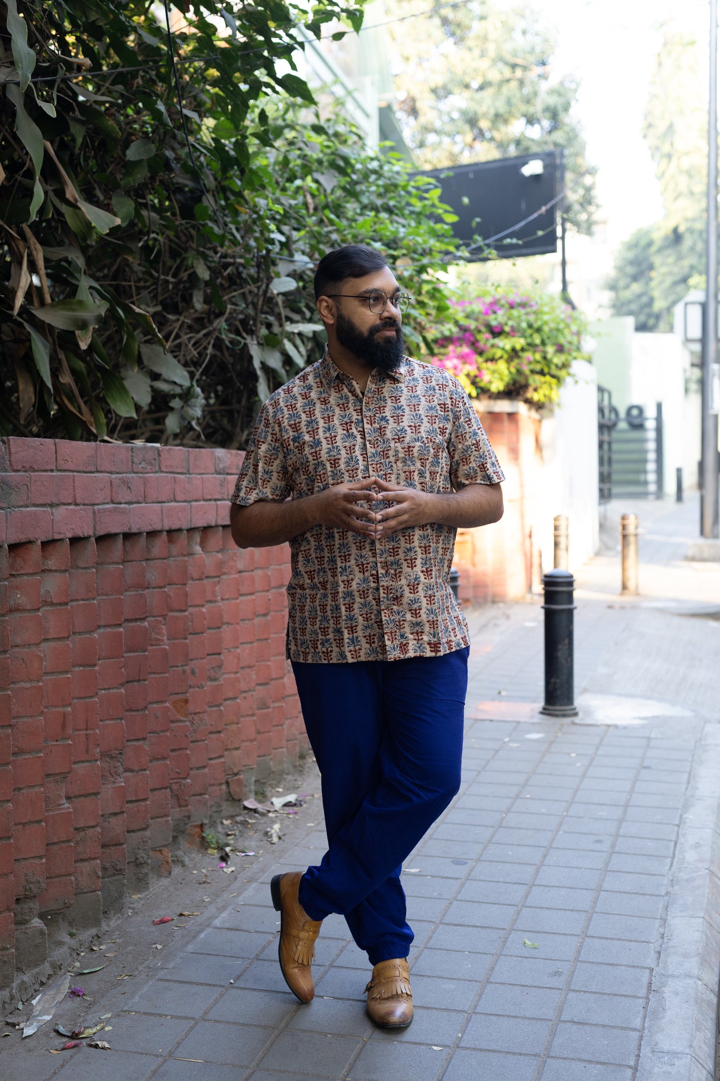 KALAMKARI BEIGN FLORAL SHIRT