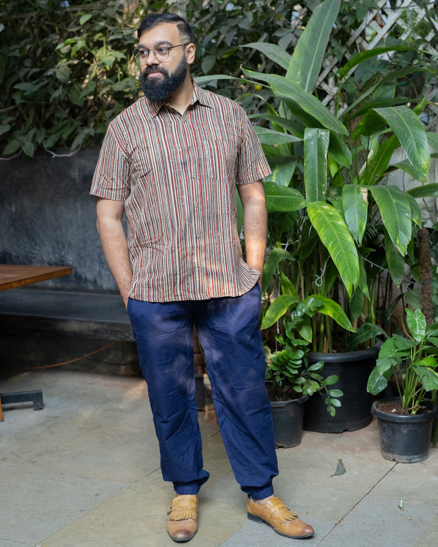KALAMKARI BLACK LINE SHIRT