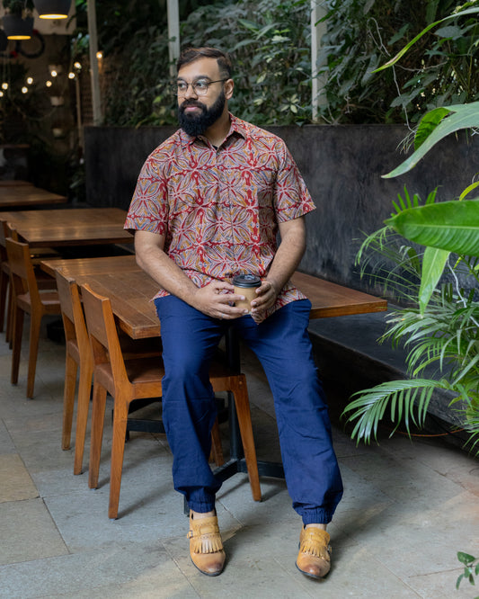 KALAMKARI RED FLORAL SHIRT