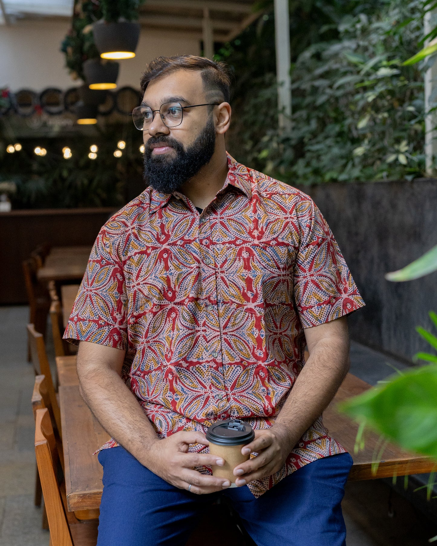 KALAMKARI RED FLORAL SHIRT