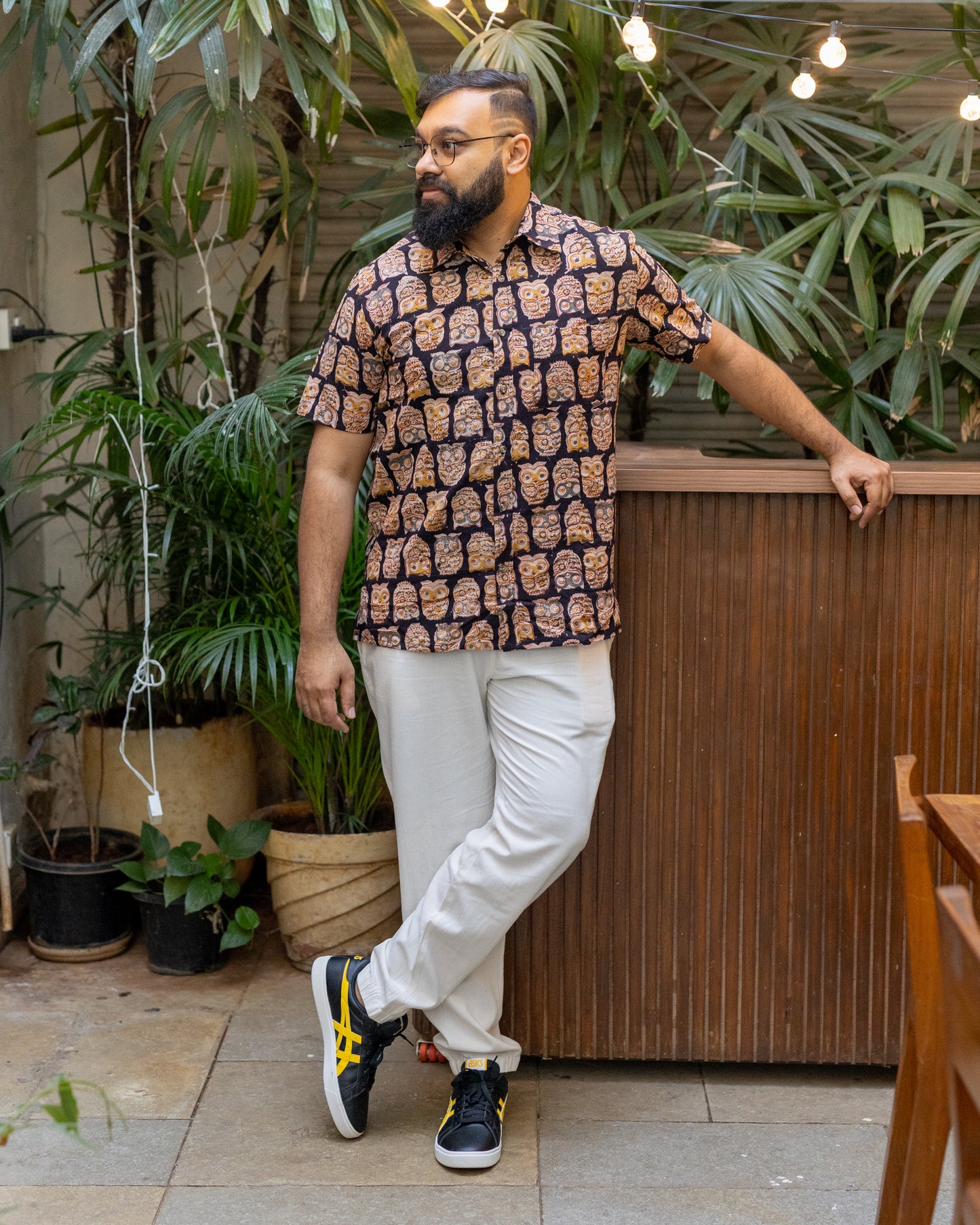 KALAMKARI BLACK OWL SHIRT