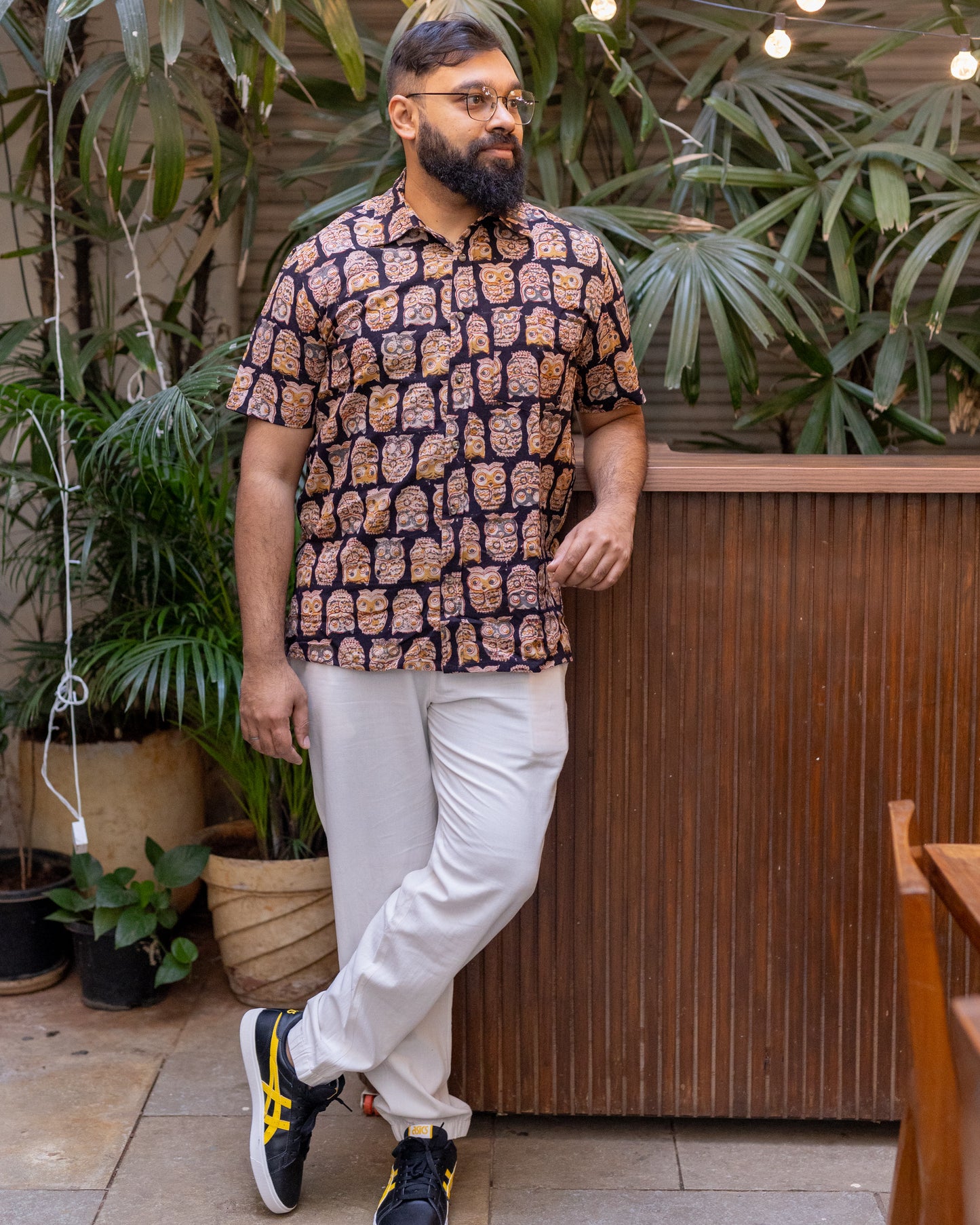 KALAMKARI BLACK OWL SHIRT