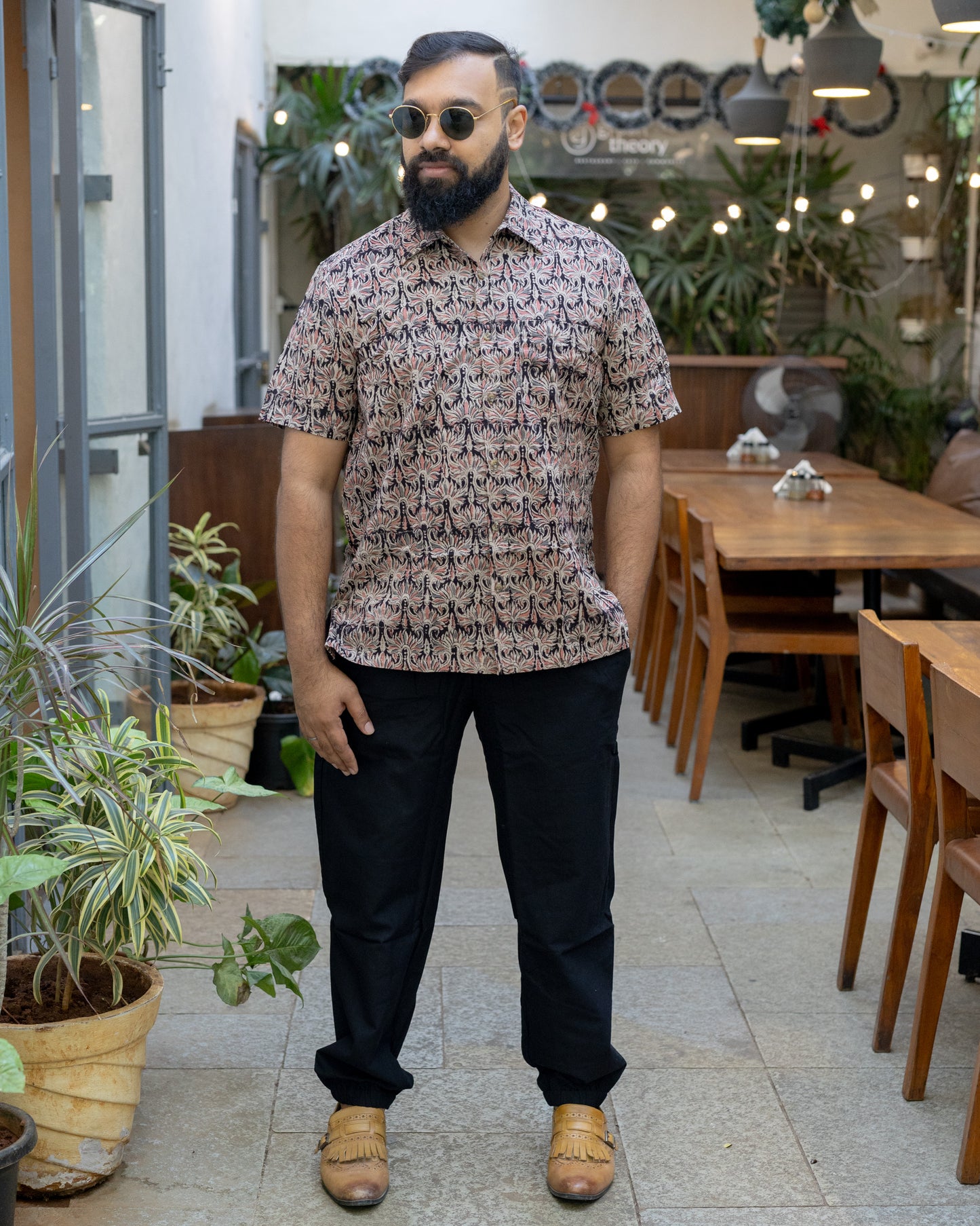 KALAMKARI PINK ABSTRACT FLORAL SHIRT