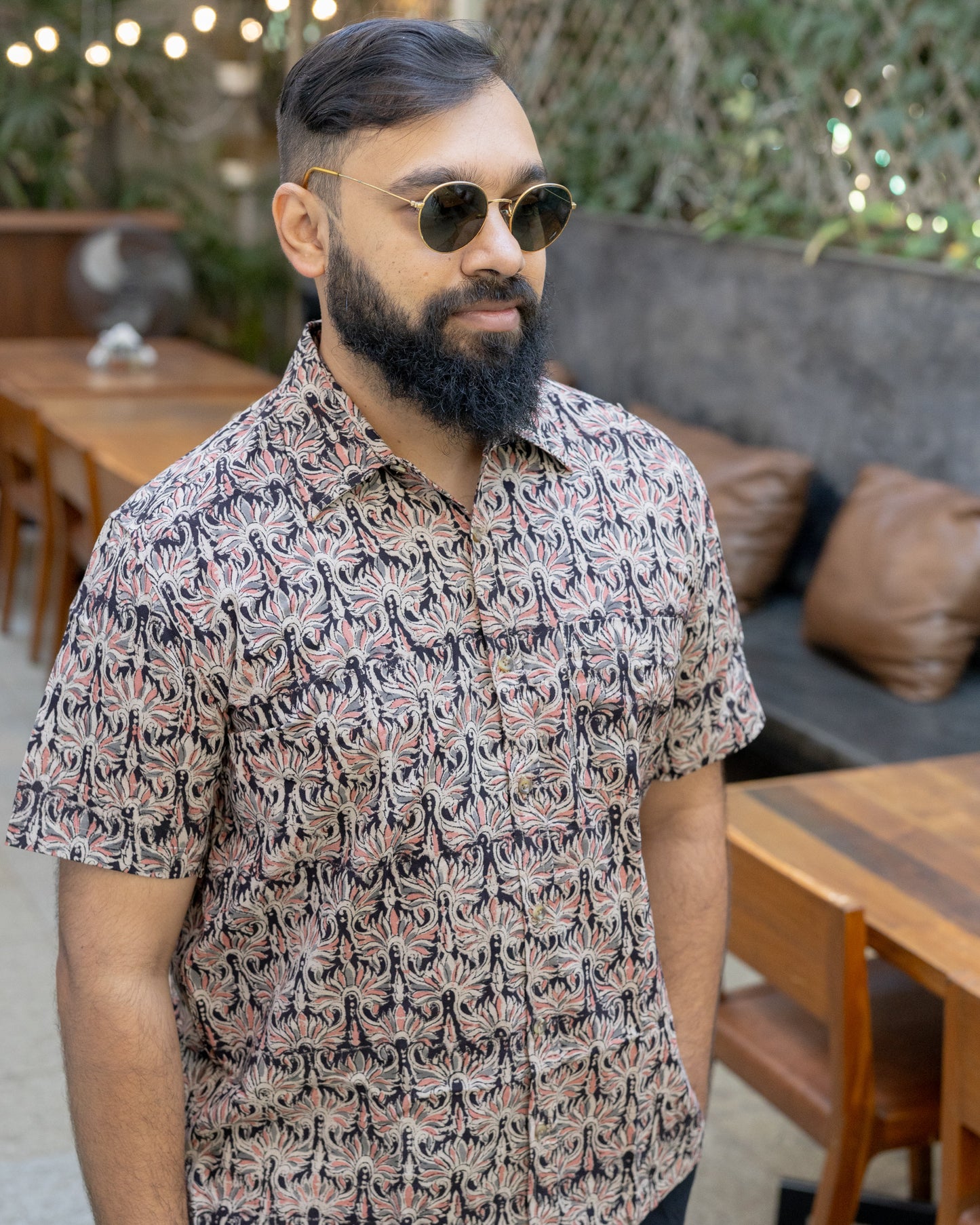 KALAMKARI PINK ABSTRACT FLORAL SHIRT