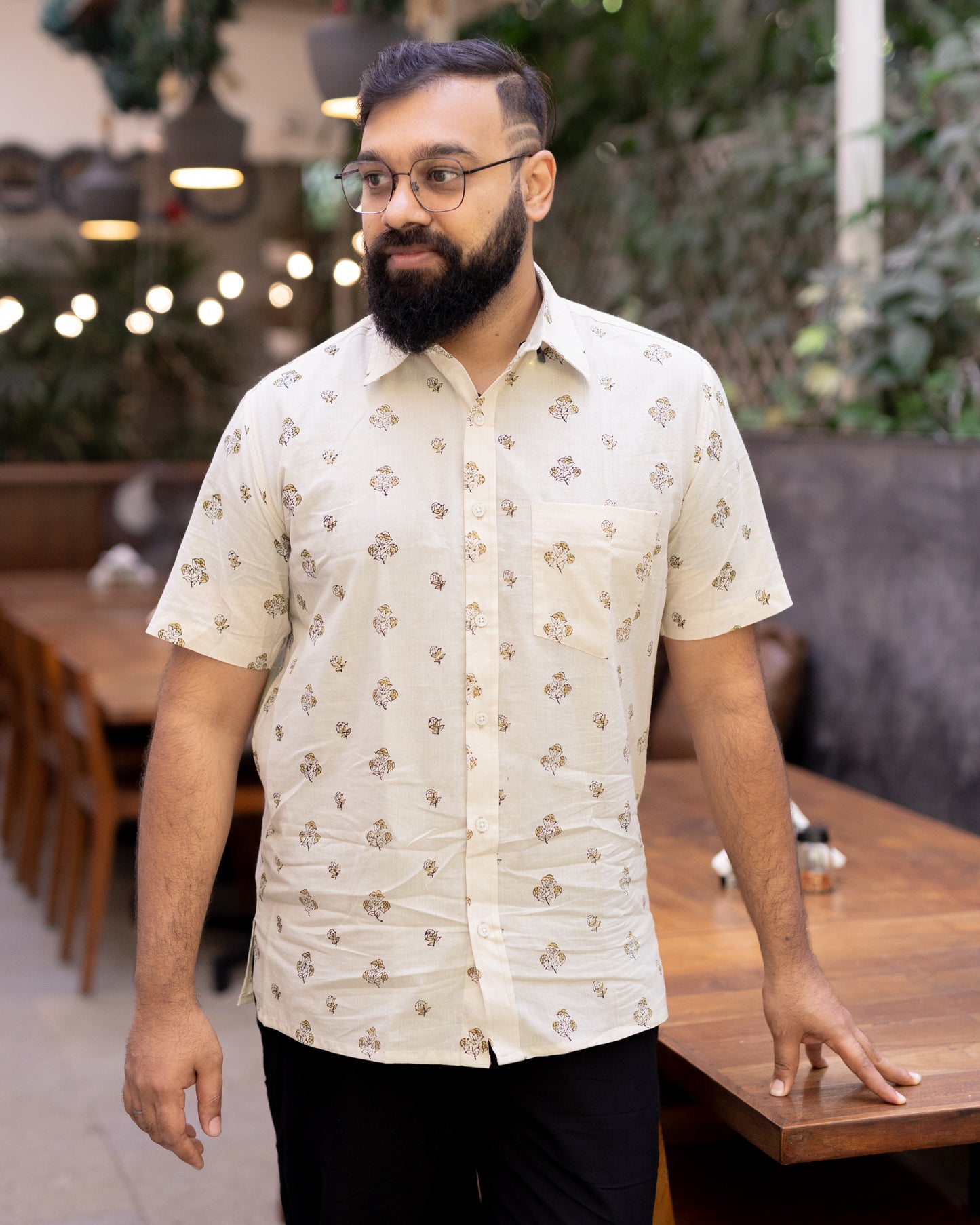 AJRAKH HENNA FLORAL SHIRT