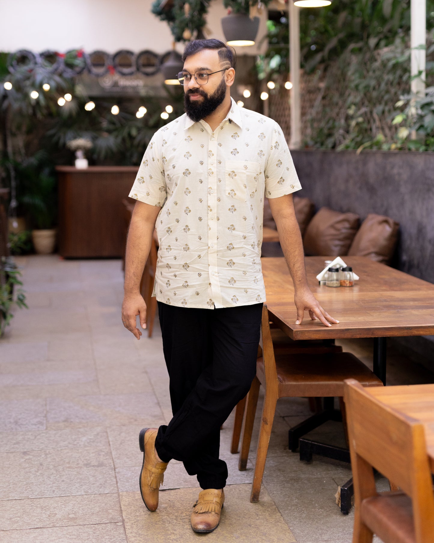 AJRAKH HENNA FLORAL SHIRT