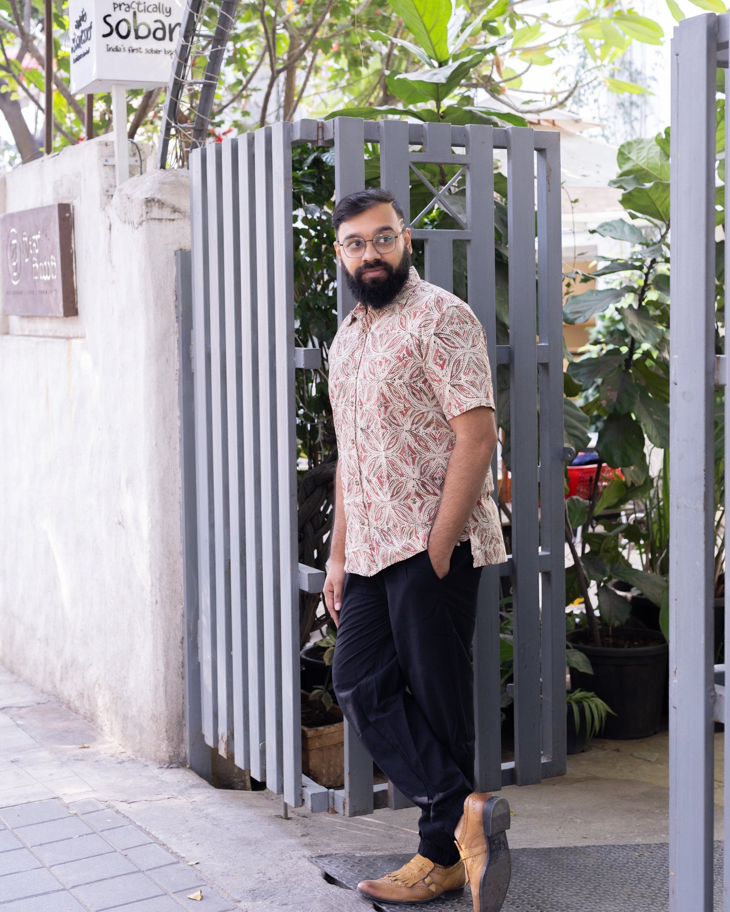 KALAMKARI DOTTED RANGOLI PINK SHIRT