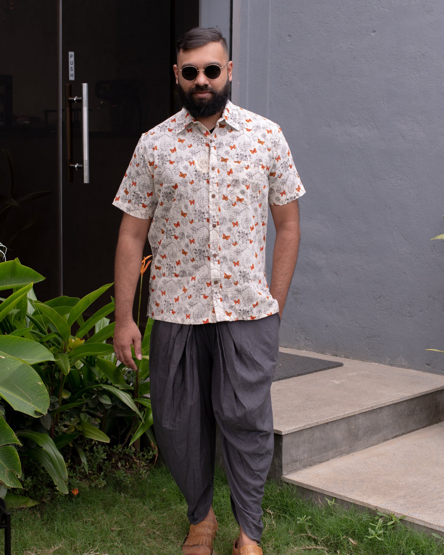 ORANGE BUTTERFLY SHIRT