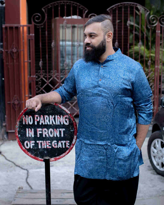 MODALE FLORAL INDIGO KURTA