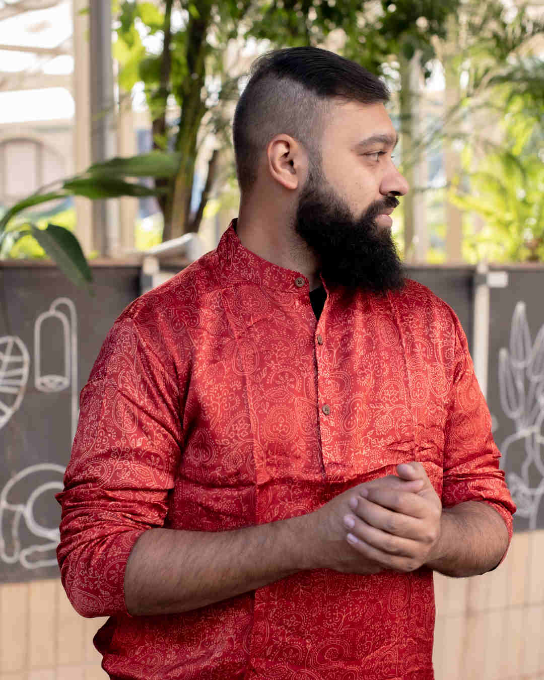 MODALE FLORAL MAROON KURTA